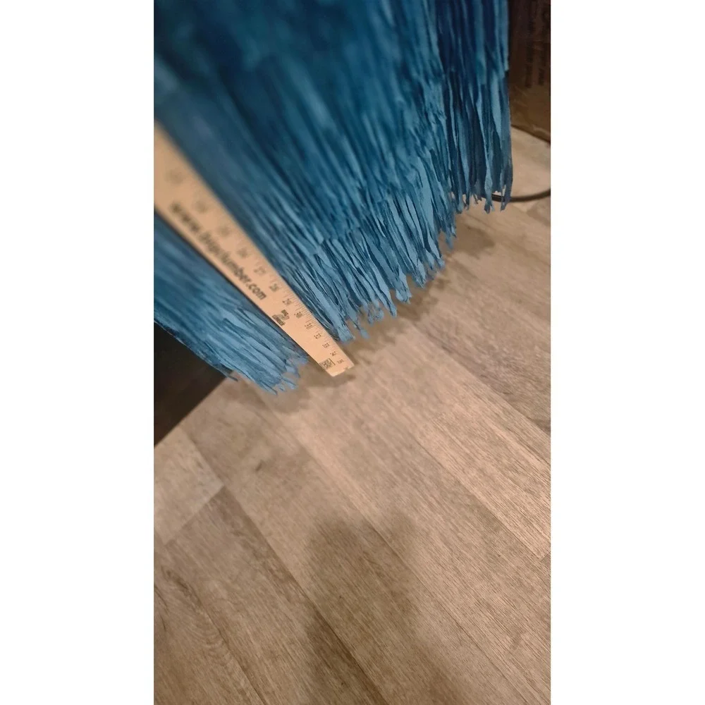 Western Turquoise Layered Fringe Midi Skirt Boho Cowgirl Festival Elastic S‎ M L